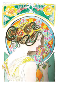 Sarah Bernhardt croquis via Mucha